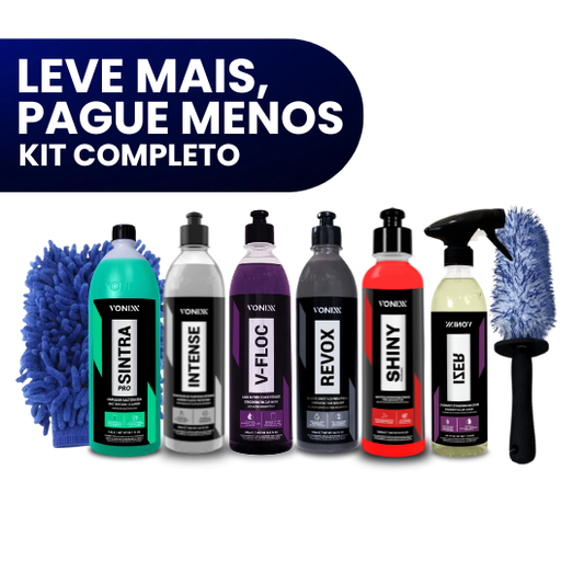 Kit Profissional de Detalhamento e Lavagem Automotiva Premium (10 Itens)