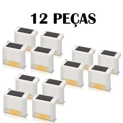 Kit Iluminação Solar Deck Escadas Muro Corrimão [Instalação Fácil]