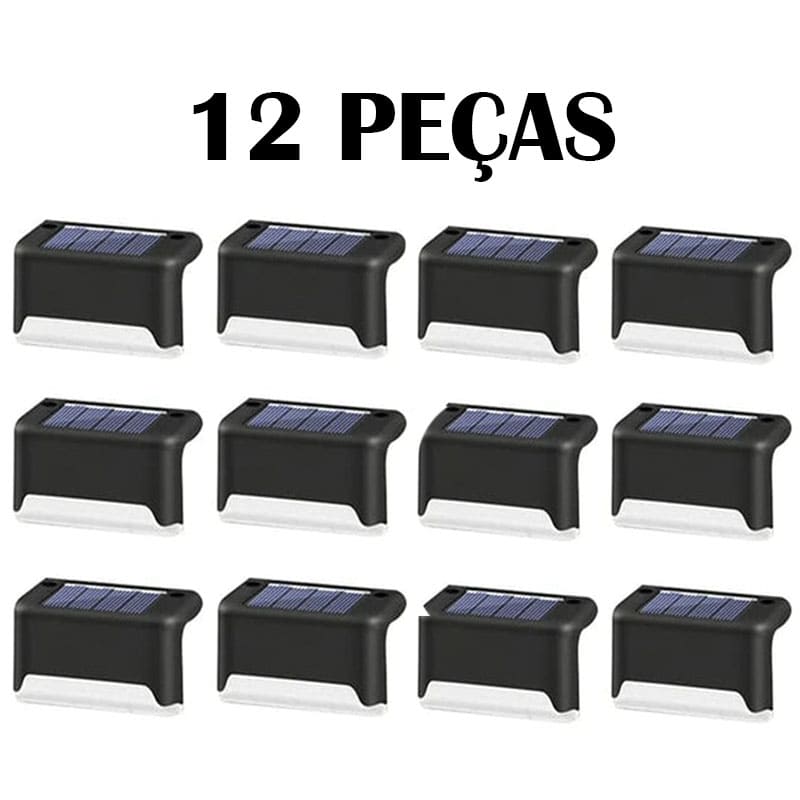 Kit Iluminação Solar Deck Escadas Muro Corrimão [Instalação Fácil]