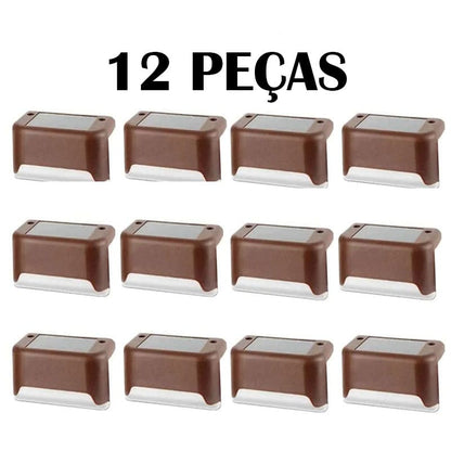 Kit Iluminação Solar Deck Escadas Muro Corrimão [Instalação Fácil]