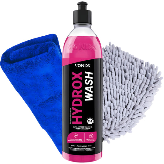 Hydrox Wash Lançamento Vonixx Shampoo Lava Autos Hidrorreativo 2 em 1 Limpeza Proteção Luva Tentáculos