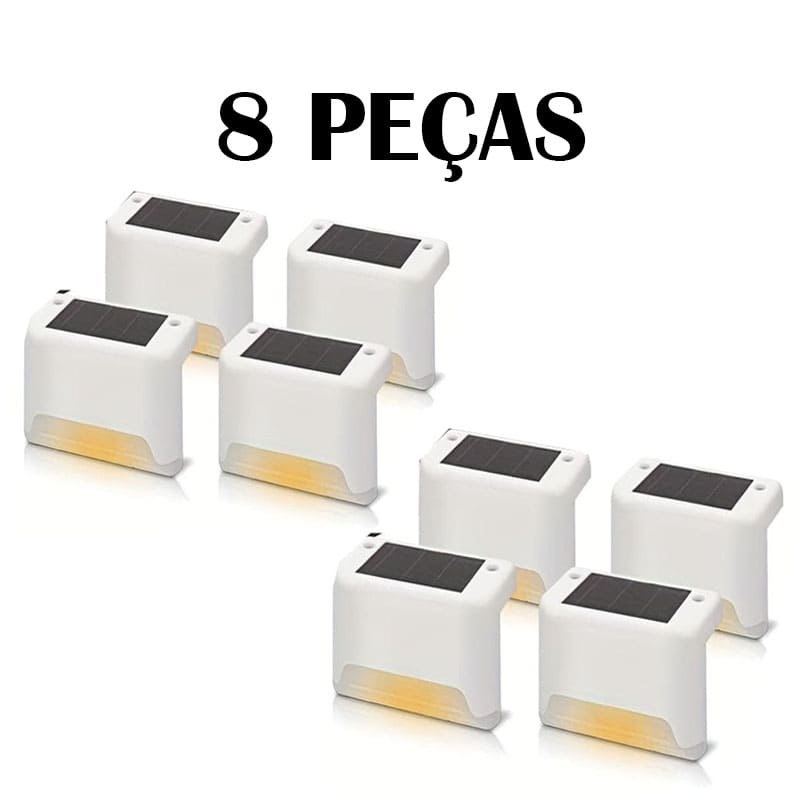 Kit Iluminação Solar Deck Escadas Muro Corrimão [Instalação Fácil]