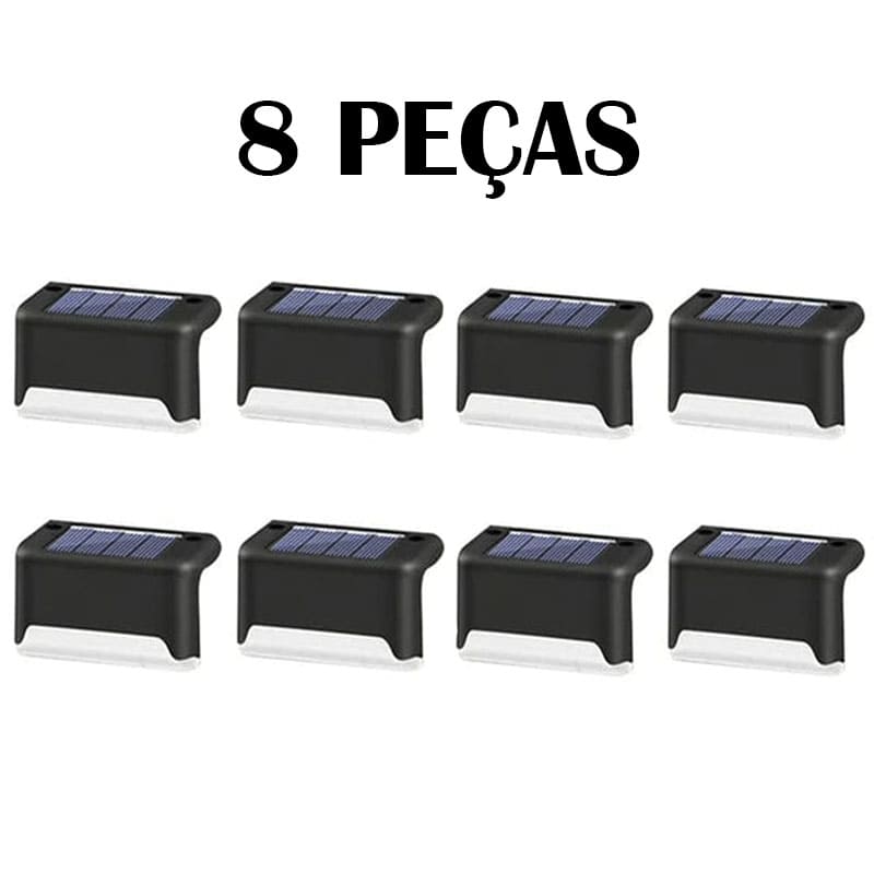 Kit Iluminação Solar Deck Escadas Muro Corrimão [Instalação Fácil]