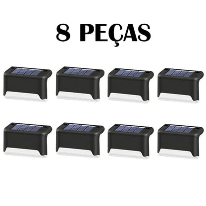 Kit Iluminação Solar Deck Escadas Muro Corrimão [Instalação Fácil]