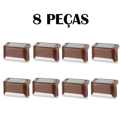 Kit Iluminação Solar Deck Escadas Muro Corrimão [Instalação Fácil]
