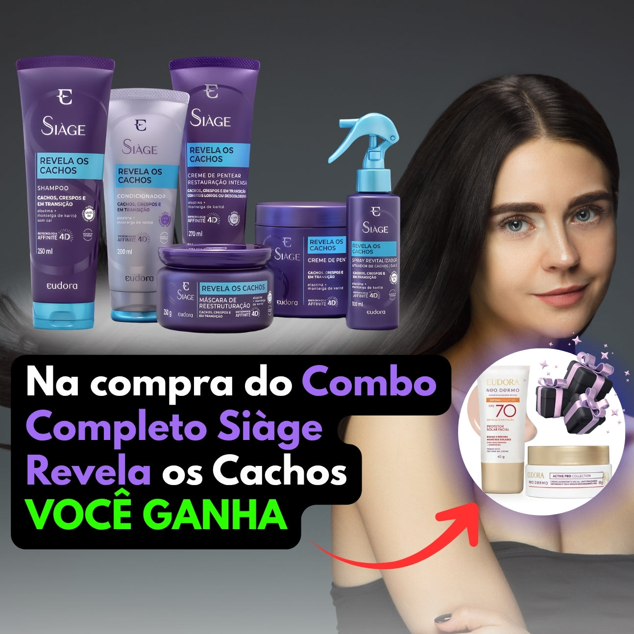 Combo Siàge Revela os Cachos e ganhe o Combo Facial pra completar sua rotina de autocuidado