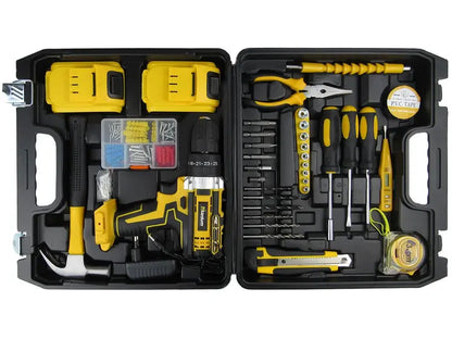 Furadeira e Parafusadeira Titanium 5 em 1 | 21V com Impacto + 2 Baterias + Maleta Completa de Ferramentas