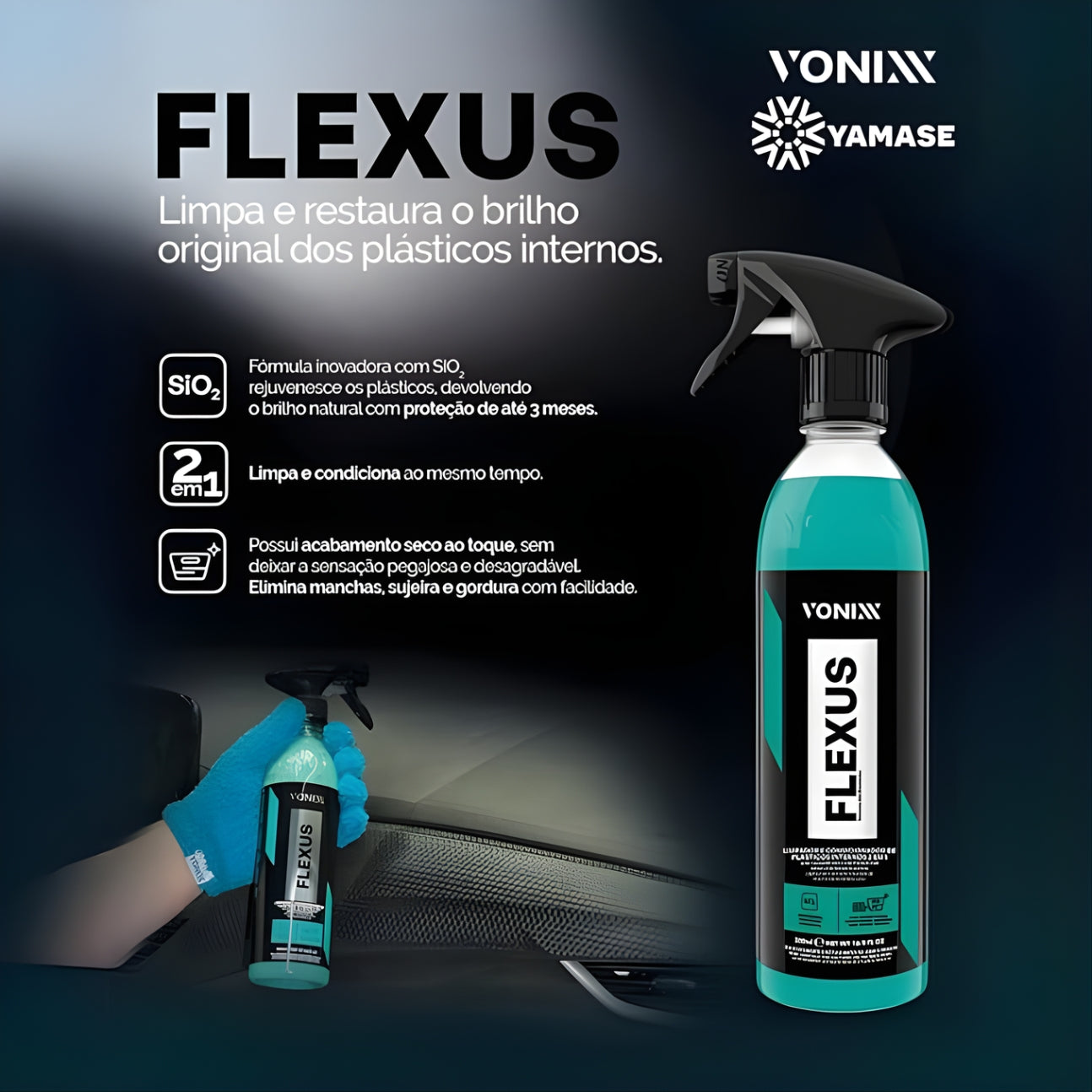 Limpador e Condicionador de Plásticos Internos FLEXUS