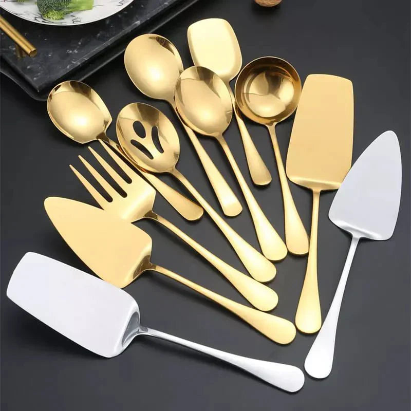 Kit Utensílios de Cozinha 6 Peças Inox Dourado - Electshop